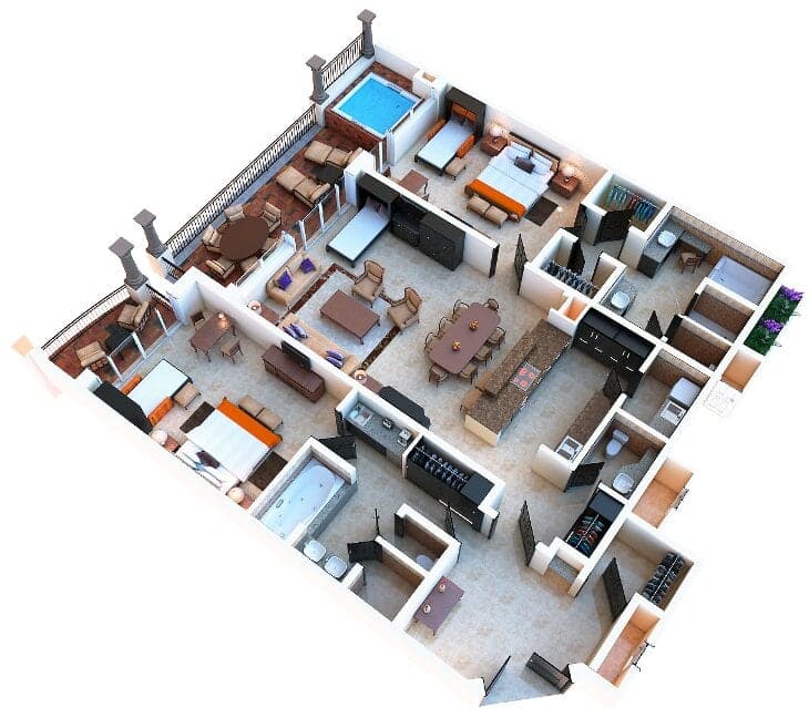 Two Bedroom Master Suite, Up to 8 people