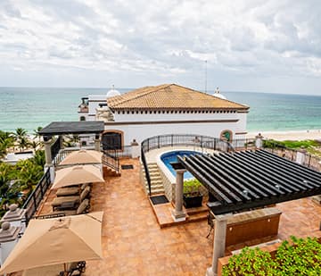 Terrace in Puerto Morelos with pool, jacuzzi and barbecue grill